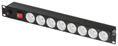 Блок розеток 19" 8 гнезд с фильтром TLK-RS08MF1-BK
